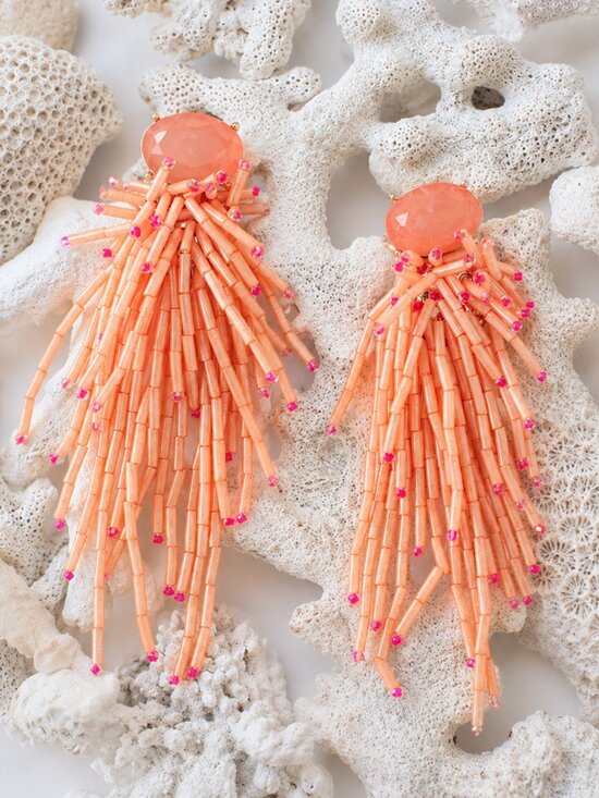 J. McLaughlin Jewelry - J McLaughlin Beaded Tassel Earrings - Pink NEW